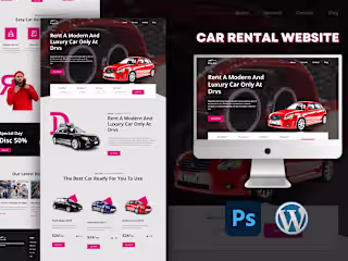 Car rental website design on WordPress