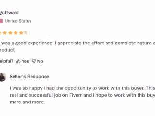 My first 5 star review on Fiverr