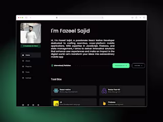 React Native Portfolio - Template Redesign