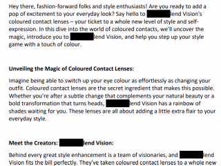 Blog writing for a Eyewear Company