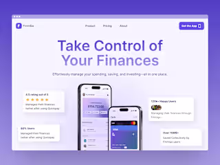 Finmigo - Financial Mobile App Landing