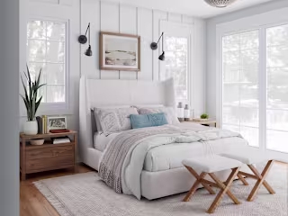 Coastal Lake House Bedroom Visualization