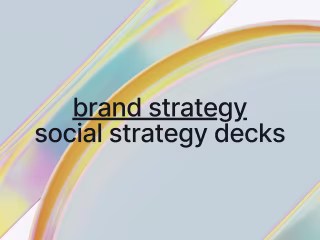 Social Media Strategy - Brand Decks