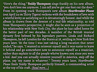 Artist Bio: Teddy Thompson - Heartbreaker Please (2020)