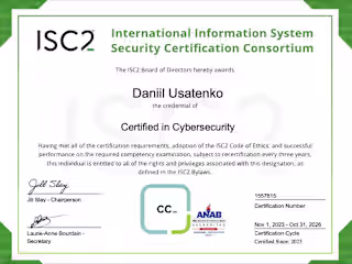 Certified in Cybersecurity