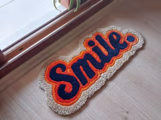 Smile Fluffy Tufted Rug / %100 HANDMADE