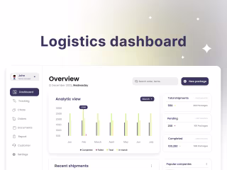 Logistics dashboard UI