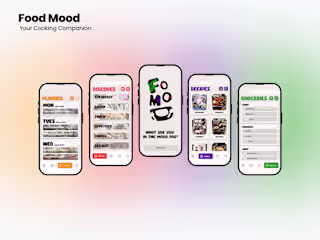 UI/UX Design for Food Mood social media app (Product Design)