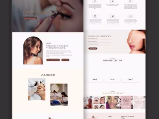 Eyelashes and brows Wix Website Design