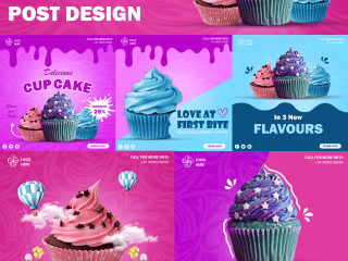 Social Media Post Design For CupCakes Company