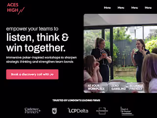 Corporate Events Landing Page - Workshops/Team activity/Founder