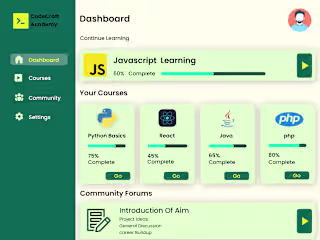 CodeCraft Academy (LMS)Dashboard UI