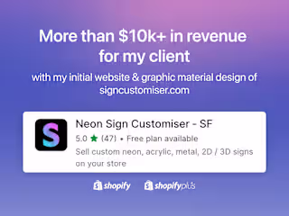 A design that helps signcustomiser.com gain $10k+ revenue