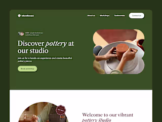 Landing page for Pottery Workshops