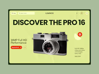 Luminox | Camera Product Landing Page Design | UI/UX