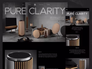 Bang & Olufsen - Aesthetic Minimalist Speaker Website Page
