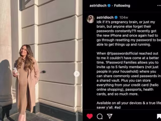 1Password x Astrid Loch | Lifestyle Influencer Campaign