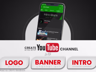 create youtube channel with logo, banner and intro