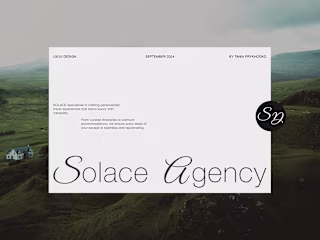 Solace / Website for Tour Agency