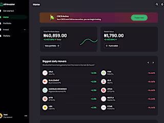 Afrinvestor fintech web dashboard