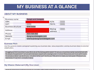 New Business - My Business at a Glance