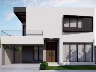 Complete residential plan with exterior, interior and elevation.