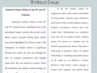 Written Essay