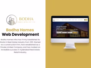 Bodha Homes Infra - Real Estate Industry