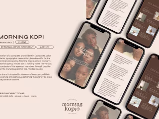MORNING KOPI, a 100% feminin creative agency - brand identity