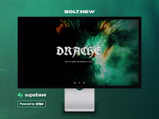 DRACHE Site built w/ Bolt.new integrates w/ Stripe and Supabase