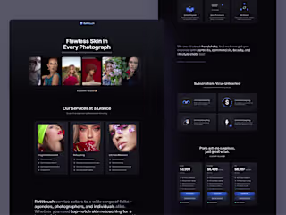 Retttouch - Subscription-based skin retouching service website
