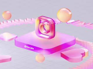 3D Spline art Instagram logo