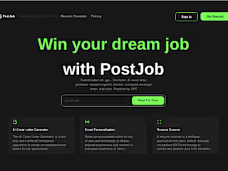 Landing page for project "Post Job"