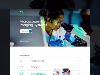 Professional Microscope Manufacturing Web UI Design