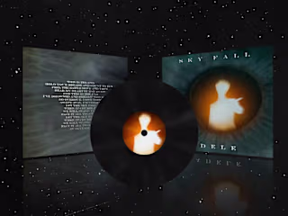 Design of the vinyl record for the song "Skyfall."
