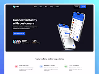 Echo Chat App Landing Page Design