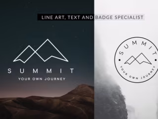 Modern line art text or badge logo design
