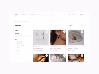 Atelier Marketplace Website (UI/UX, Product Design)