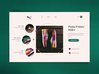 Puma Future Rider – Vibrant Hero Header Design for E-commerce