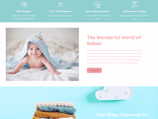 Ecommerce website design for baby shop