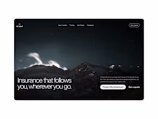 User-Friendly Travel Insurance Landing Page for hGuard
