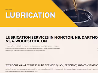 Website + Blog Content for Rhino Truck Lube Centres