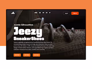 Modern Hero Header Design for Jeezy SneakerShoes