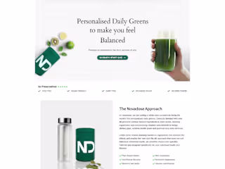 Nova Dose Personalised Nutrition Shopify Store Design UK Based