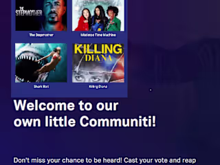 Mock Landing Community Tab for Tubi