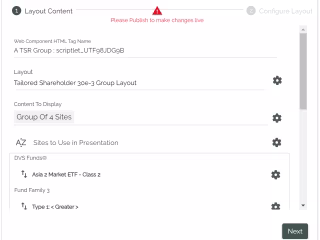 Development of UI for Web Component Configuration