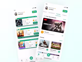 Mobile Gaming Tournament Platform - UI/UX Design for Engaging