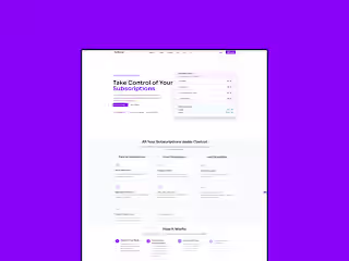 SubScript App Landing Page Design