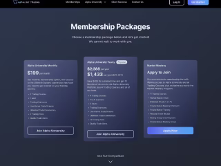 Pricing Page for a Trading Educational Platform