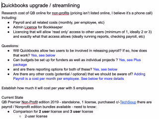 Bookkeeping Upgrade Research